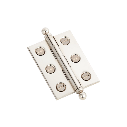 2300 Brass Hinge with Ball Finials and Slotted Screws