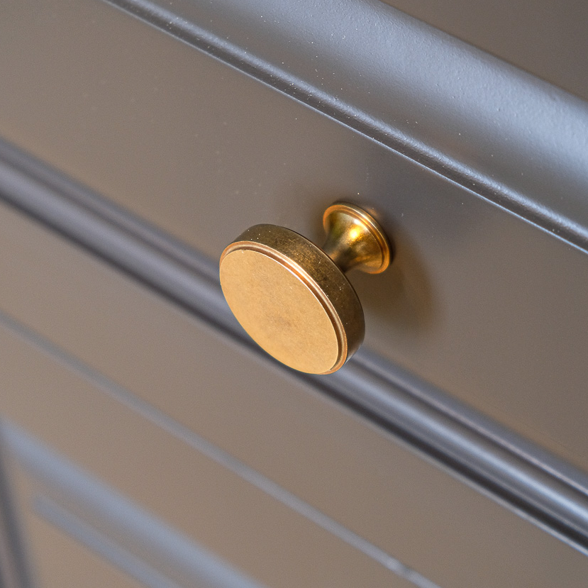 Design by GoodWood Interiors. Product shown in our aged brass (BEL) finish.