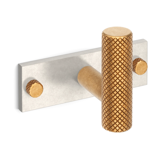 MIX Diamond Knurled Horizontal Large Hook - Mixed Finish