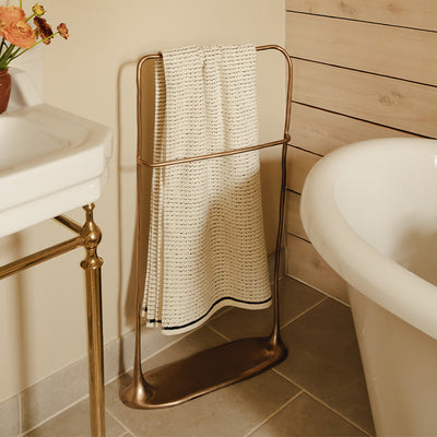 Photography by Joey Kendal Brown | Sketch Freestanding Towel Rail shown in silicon bronze.