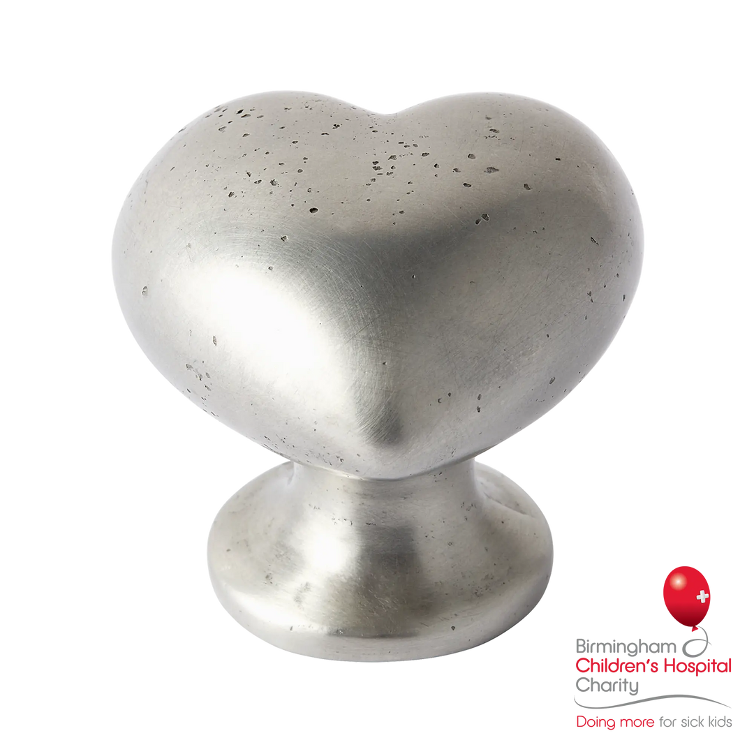 Whimsical Heart White Bronze Cabinet Knob
