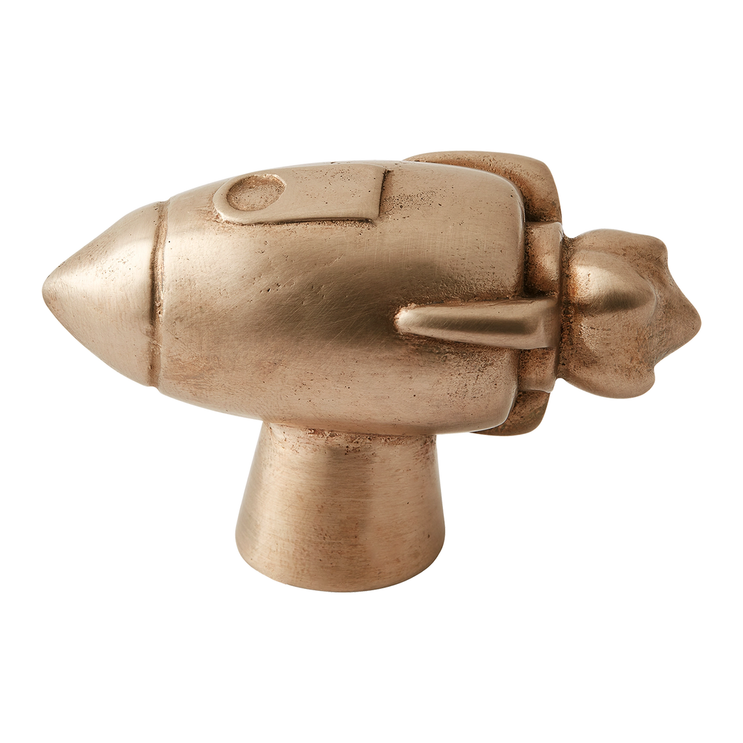Whimsical Rocket Silicon Bronze Cabinet Knob