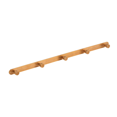Barwick Ridged Wall Hook Rack (5 Hooks) in our aged brass (BEL) finish