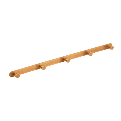 Barwick Plain Wall Hook Rack (5 Hooks) in our aged brass (BEL) finish