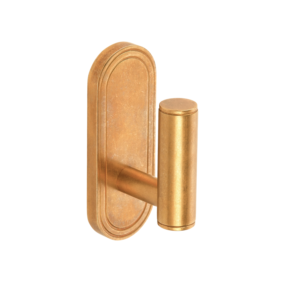 Barwick Plain Wall Hook in our aged brass (BEL) finish