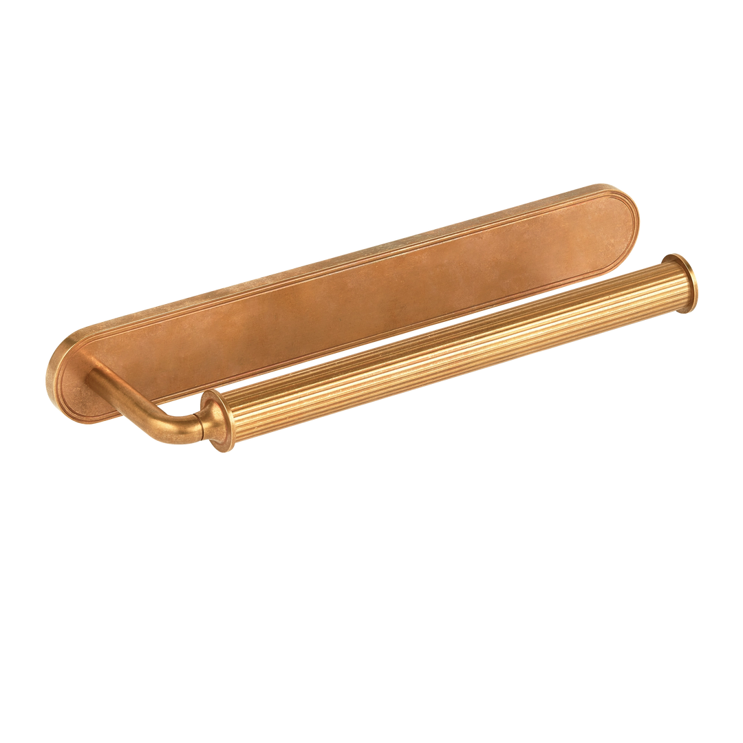 Barwick Ridged Hand Towel Rail (Right Hand) with Backplate in our aged brass (BEL) finish