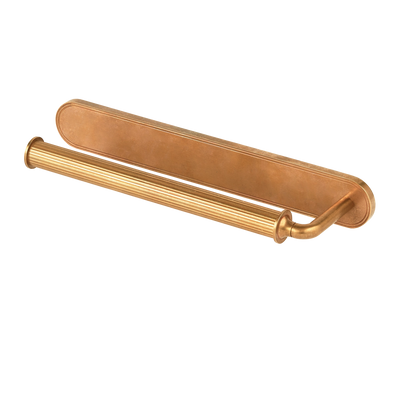 Barwick Ridged Hand Towel Rail (Left Hand) with Backplate in our aged brass (BEL) finish