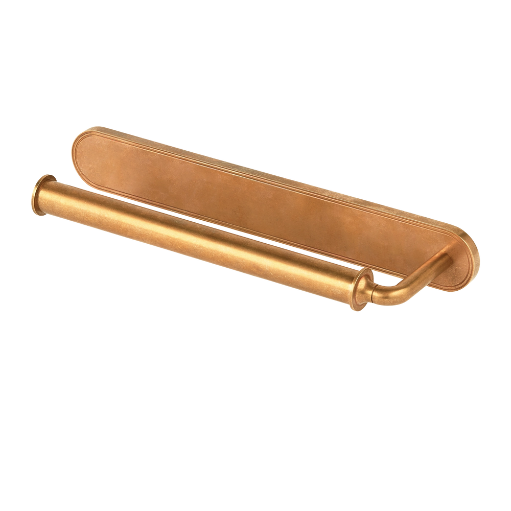 Barwick Plain Hand Towel Rail (Left Hand) with Backplate in our aged brass (BEL) finish