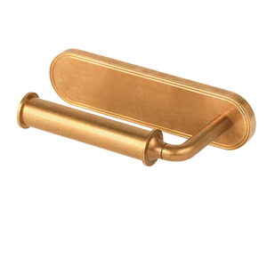 Barwick Plain Toilet Roll Holder (Left Hand) with Backplate in our aged brass (BEL) finish