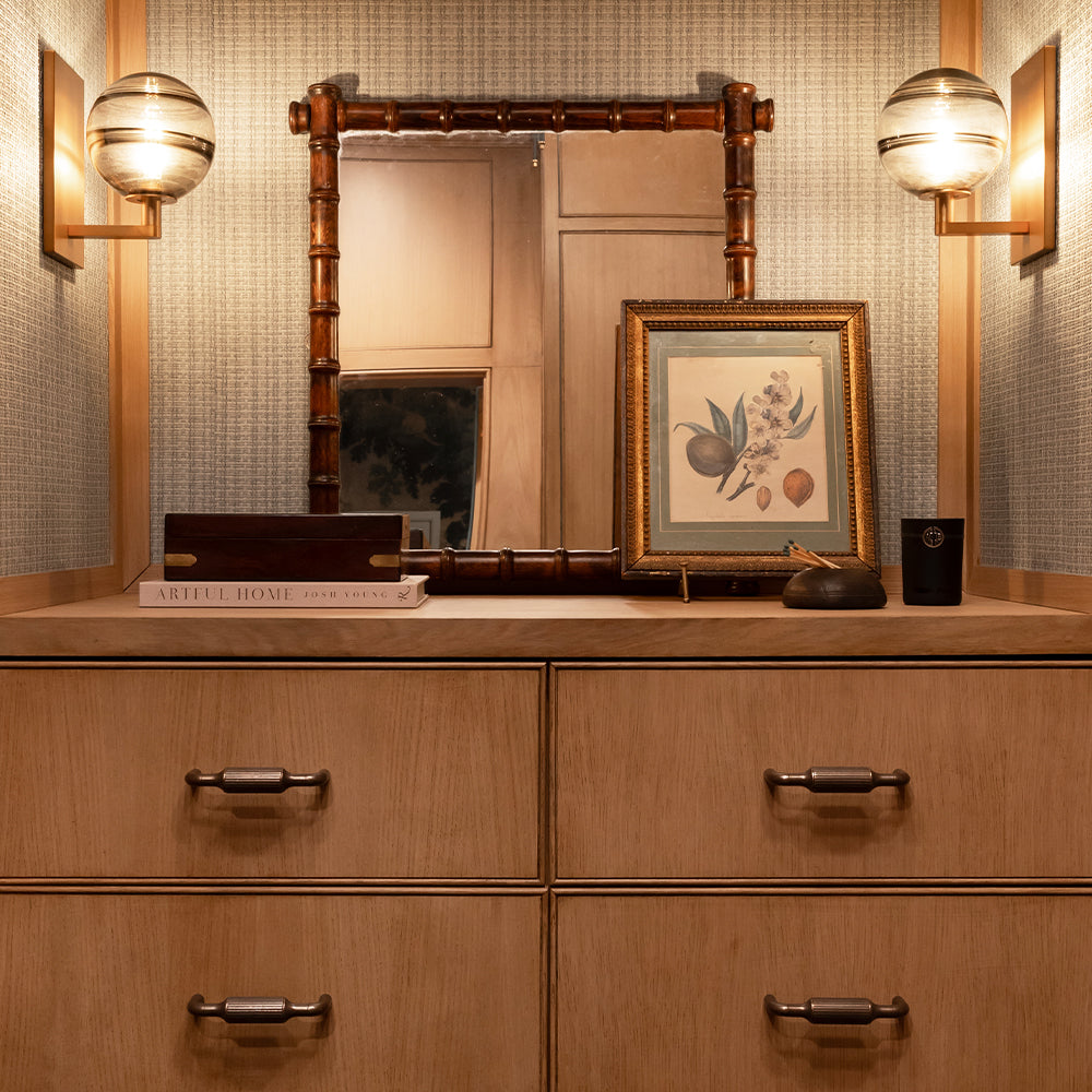 Design by Helene Dellocono Designs | Photography by Kim Meadowlark | Barwick Ridged Cabinet Pull Handles shown in our dark aged brass (DAB) finish.