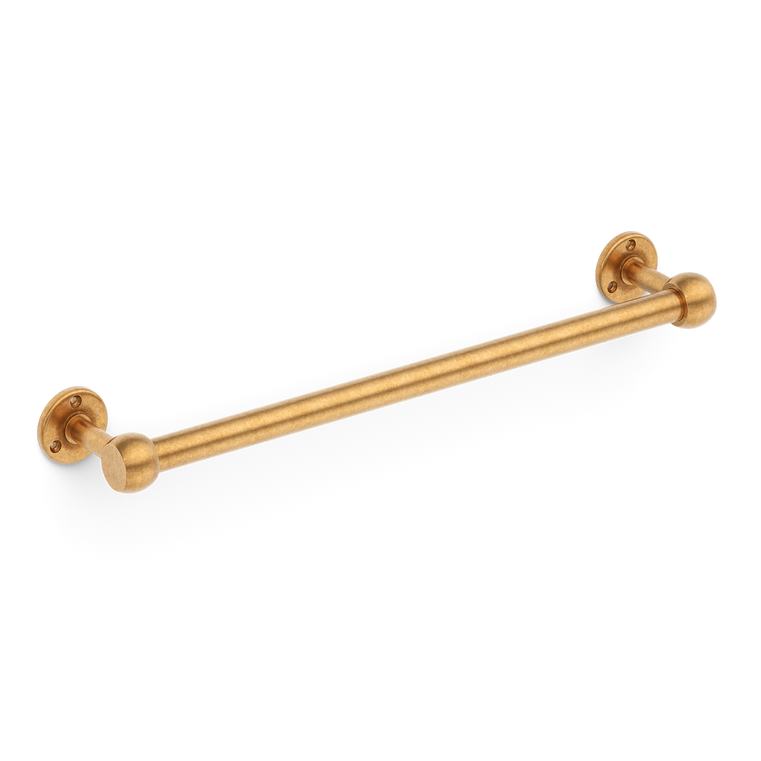 Cotswold Slim Bathroom Towel Rail shown in our aged brass (BEL) finish.