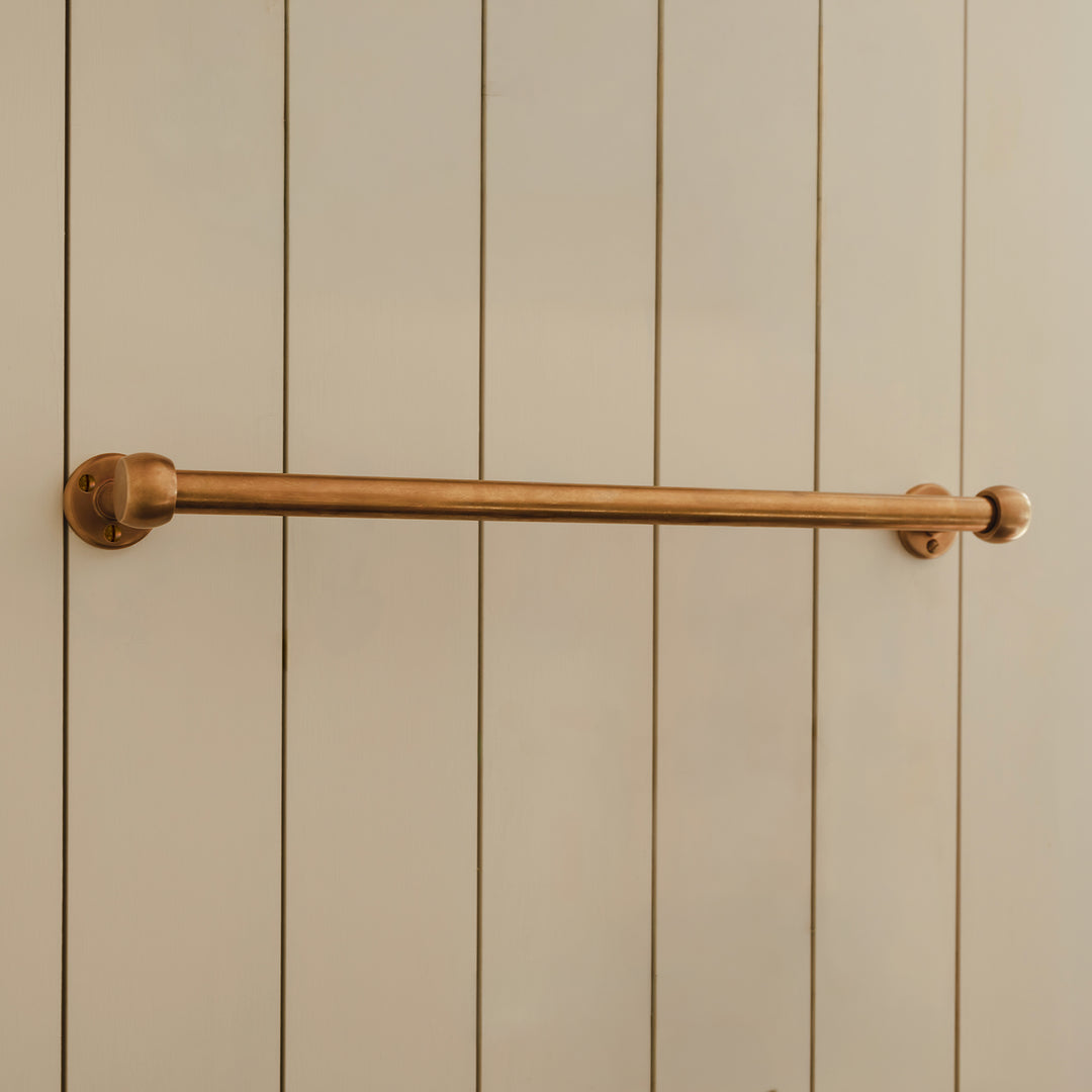 Project and photography by Joey Kendal Brown | Cotswold Kitchen Towel Rail shown in our aged brass (BEL) finish. 