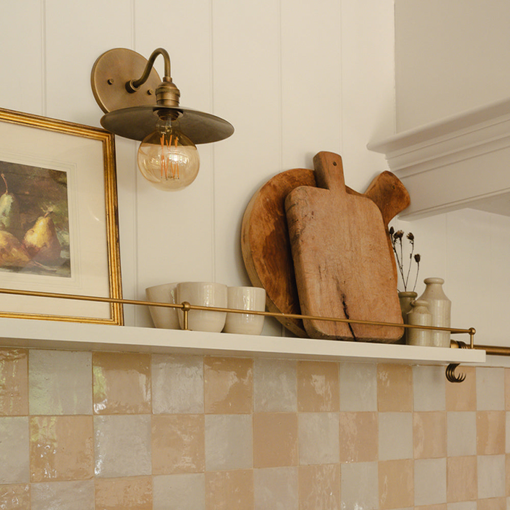 Design by House Nine | Photography by Joey Kendal Brown | Cotswold Gallery Shelf Rail shown in our fine English antique (FEA) finish.