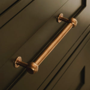 Project and photography by Joey Kendal Brown | Cotswold Cabinet Handle shown in our aged brass (BEL) finish. 