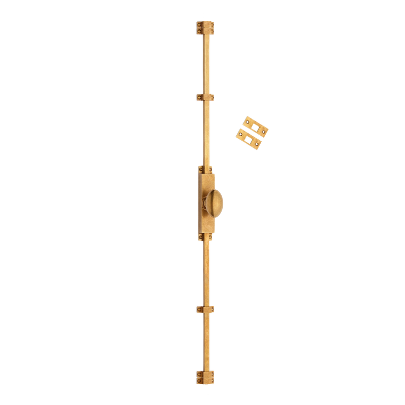 Cremone bolt shown in our aged brass (BEL) finish).