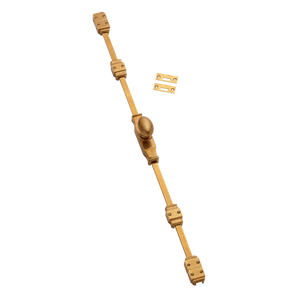 Cremone bolt shown in our aged brass (BEL) finish).