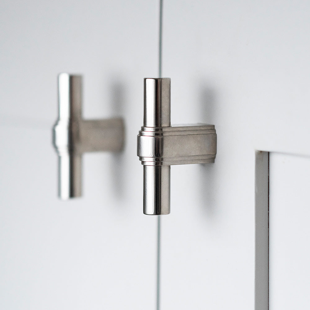 Design by Brownlow Furniture | Gaumont T-bar handle shown in our polished nickel plate (PNP) finish.