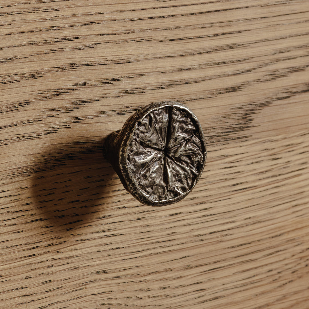Photography by Joey Kendal Brown | Highbury Lemon Cabinet Knob shown in our medium aged white bronze finish.