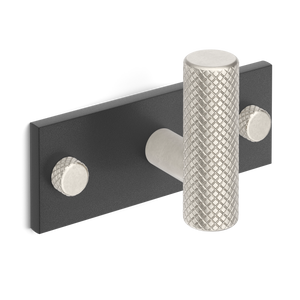 MIX Diamond Knurled Single Horizontal Wall Hook - Mixed Finish