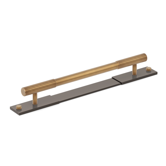 MIX Straight Knurled Cabinet Handle & Backplate - Mixed Finish