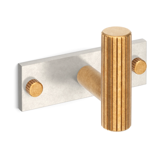 MIX Straight Knurled Horizontal Large Hook - Mixed Finish