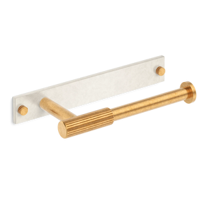 MIX Straight Knurled Toilet Paper Holder & Backplate - Mixed Finish