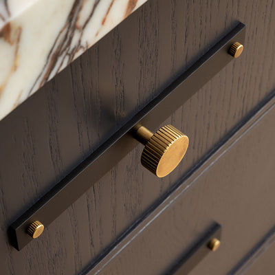 Design by Adria Avallone Interiors | Photography by Mike Van Tassel | Product shown in our aged brass (BEL) and matte black MBL) finishes.
