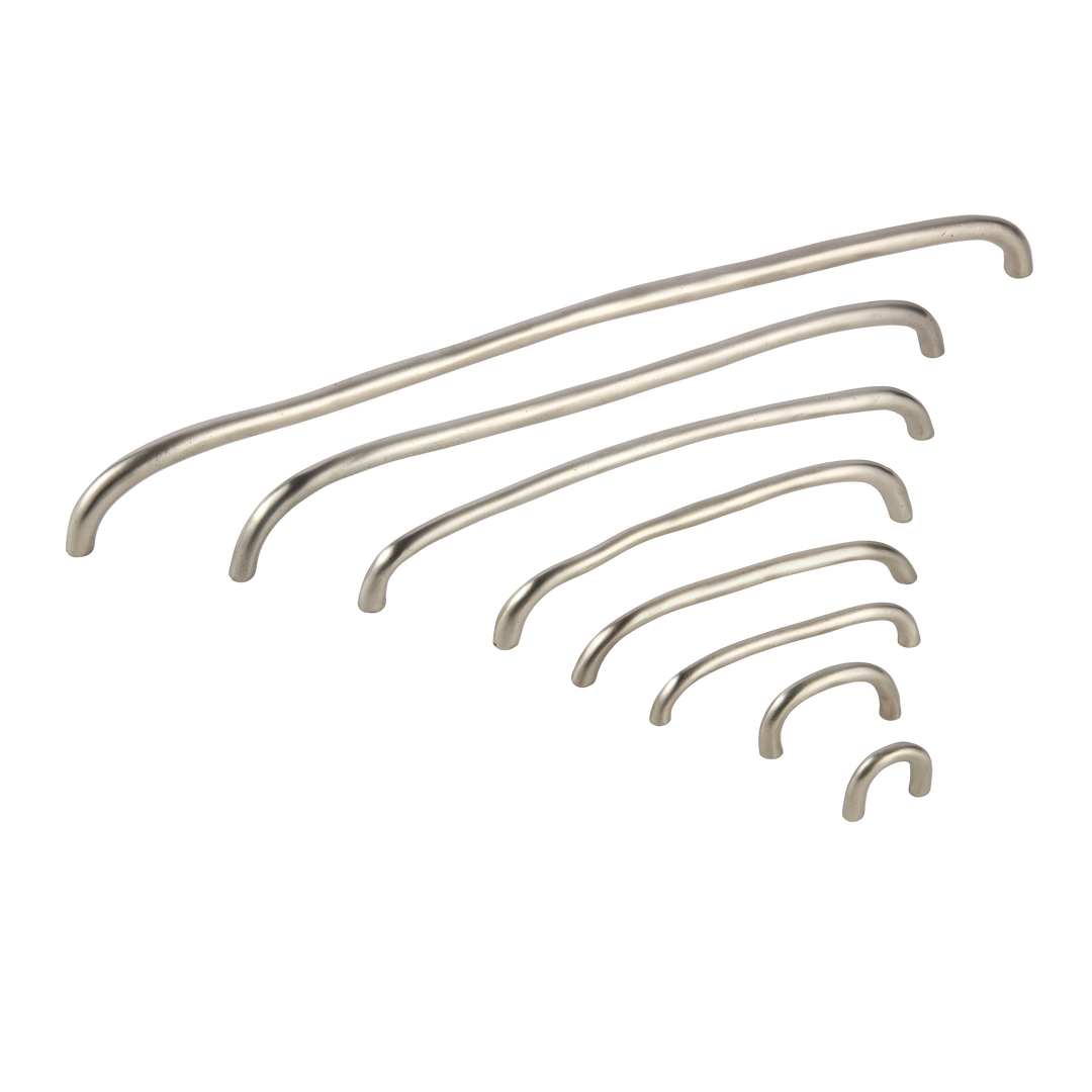 All sizes of our Sketch Cabinet Handles, Finger Pulls & Appliance Pulls shown in our white bronze.