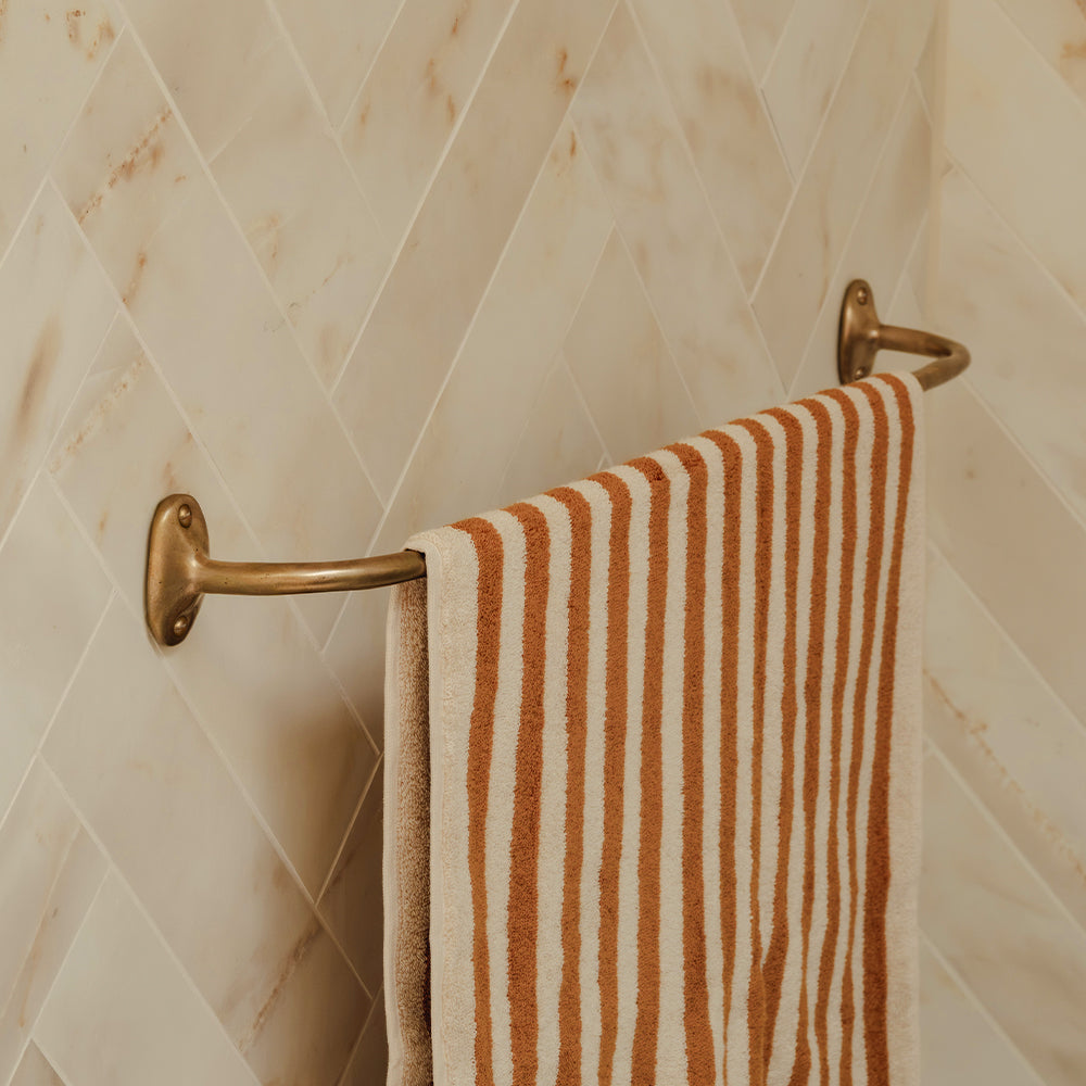 Photography by Joey Kendal Brown | Sketch Bath Towel Rail shown in silicon bronze. 