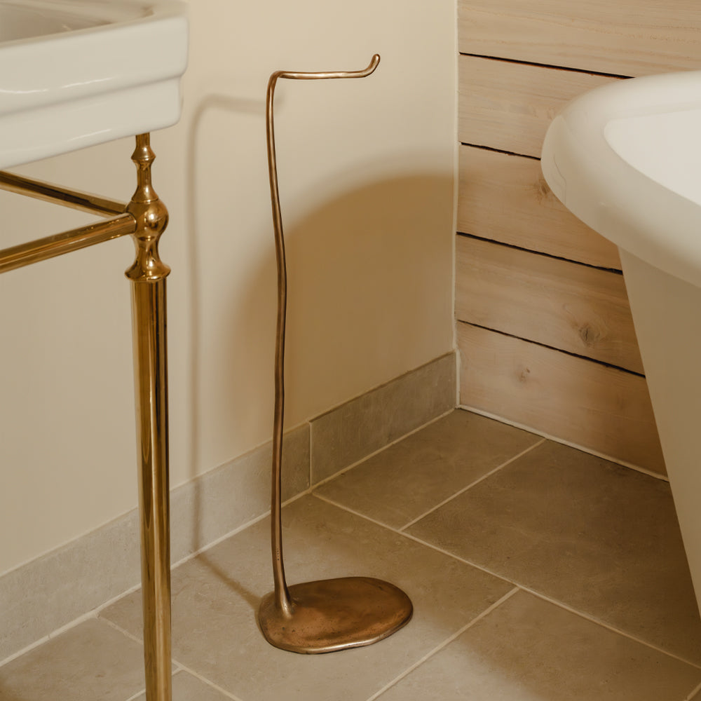 Photography by Joey Kendal Brown | Sketch Freestanding Toilet Roll Holder shown in silicon bronze. 