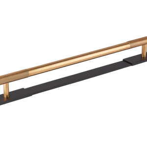 Sample of MIX Diamond Knurled Appliance Pull Handle & Backplate - Mixed Finish