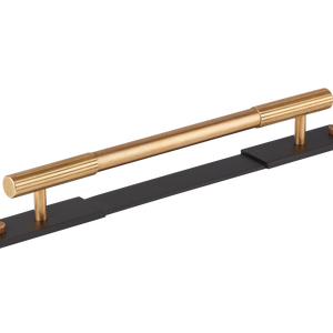 Sample of MIX Straight Knurled Pull Handle & Backplate - Mixed Finish