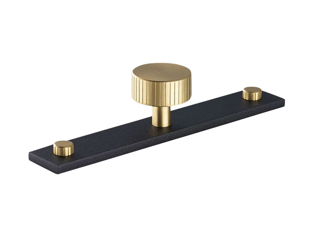 Sample of MIX Straight Knurled Knob & Backplate - Mixed Finish